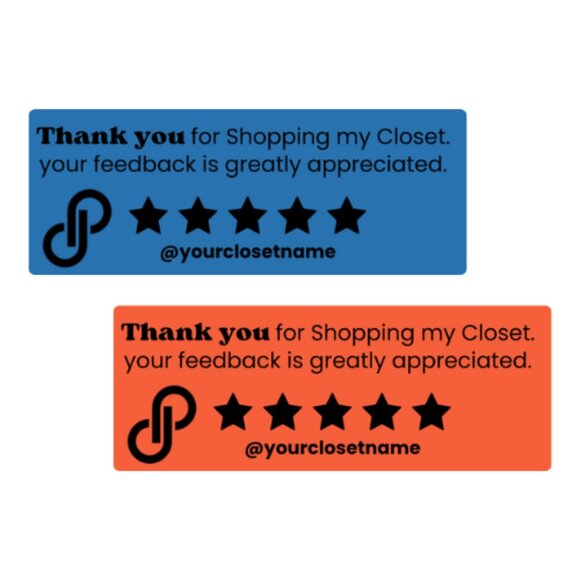 150 Thanks for Shopping My Closet Sticker Labels MATTE PAPER - Picture 3 of 5